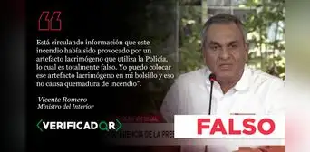 Es falso que una bomba lacrimógena “no causa quemadura de incendio”, como dijo el ministro del Interior