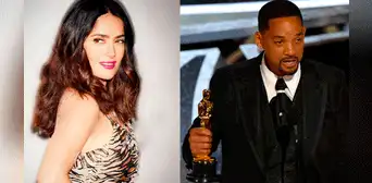 Salma Hayek felicita a Will Smith por ganar estatuilla a mejor actor en los Premios Oscar 2022 Salma Hayek felicita a Will Smith por ganar estatuilla a mejor actor en los Premios Oscar 2022