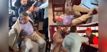 Alfredo Adame pelea con abogado en plena conferencia y termina en el suelo