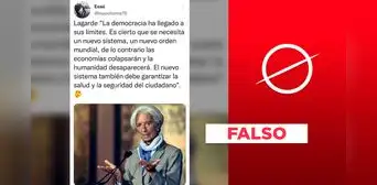 No hay registros de que Christine Lagarde dijera que “la democracia ha llegado a sus límites” No hay registros de que Christine Lagarde dijera que “la democracia ha llegado a sus límites”