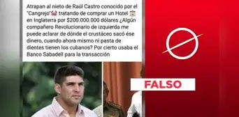 No, el nieto de Raúl Castro, expresidente de Cuba, no ha sido “atrapado” en Inglaterra No, el nieto de Raúl Castro, expresidente de Cuba, no ha sido “atrapado” en Inglaterra