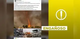 Publicación viral sobre “tornado de fuego en Argelia” presenta fotos engañosas Publicación viral sobre “tornado de fuego en Argelia” presenta fotos engañosas