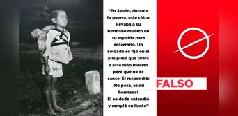 Esta historia sobre niño japonés que carga a su hermano muerto en la guerra es apócrifa Esta historia sobre niño japonés que carga a su hermano muerto en la guerra es apócrifa