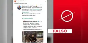No, Gustavo Petro no rechazó en Twitter el "gesto solidario" de una policía colombiana hacia la PNP No, Gustavo Petro no rechazó en Twitter el "gesto solidario" de una policía colombiana hacia la PNP
