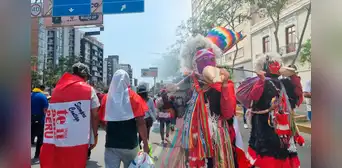 Marcha en Lima: efectivos policiales resguardaron plaza San Martín Marcha en Lima: efectivos policiales resguardaron plaza San Martín