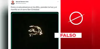 No, foto de hoz y martillo no fue tomada en el Cerro San Cristóbal, Lima No, foto de hoz y martillo no fue tomada en el Cerro San Cristóbal, Lima