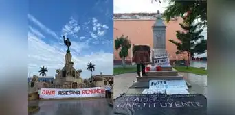 Trujillo: plaza de Armas y principales parques amanecieron con letreros de rechazo al Gobierno Trujillo: plaza de Armas y principales parques amanecieron con letreros de rechazo al Gobierno