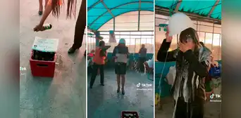 Joven puneña se gradúa como ingeniera y su familia la baña en cerveza: “Cábala para el éxito” Joven puneña se gradúa como ingeniera y su familia la baña en cerveza: “Cábala para el éxito”