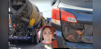 Milena Zarate y su hija sufren accidente al ser impactadas por volquete de construcción Milena Zarate y su hija sufren accidente al ser impactadas por volquete de construcción