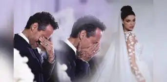 Marc Anthony se emocionó hasta las lágrimas al ver a Nadia Ferreira en el altar Marc Anthony se emocionó hasta las lágrimas al ver a Nadia Ferreira en el altar