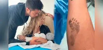 'Gato' Cuba enternece las redes al estamparse el pie de su hija con Ale Venturo en el brazo 'Gato' Cuba enternece las redes al estamparse el pie de su hija con Ale Venturo en el brazo