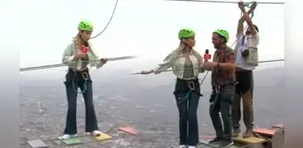 Brunella molesta con compañeros de "América hoy" por mandarla a cumplir reto de altura: "Da miedo"