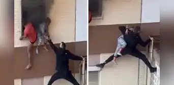 Como si fuese Spider-Man: hombre trepa edificio para ayudar a niños a escapar de incendio Como si fuese Spider-Man: hombre trepa edificio para ayudar a niños a escapar de incendio