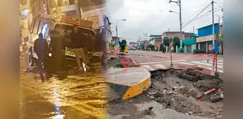 Arequipa: denuncian que Sedapar abandonó obra y cúster con pasajeros cayó al forado Arequipa: denuncian que Sedapar abandonó obra y cúster con pasajeros cayó al forado