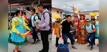 Cajamarca: turistas fueron recibidos en aeropuerto con coplas y bailes de carnaval Cajamarca: turistas fueron recibidos en aeropuerto con coplas y bailes de carnaval