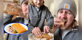 Turista se hace viral por comer el tamal con todo y panca sin saber que debía sacarlo