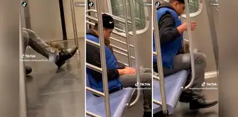 Hombre se queda dormido en el tren y una rata aprovecha para subirse a su cuello Hombre se queda dormido en el tren y una rata aprovecha para subirse a su cuello