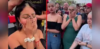 Mujer se rapa la cabeza por un auto cero kilómetros y se hace viral: "Mis respetos"