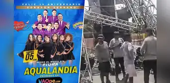 Piura: escenario de Corazón Serrano y Armonía 10 se desplomó Piura: escenario de Corazón Serrano y Armonía 10 se desplomó