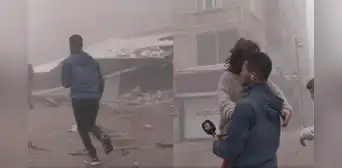 Periodista es sorprendido por 2 réplicas consecutivas del potente terremoto en Turquía Periodista es sorprendido por 2 réplicas consecutivas del potente terremoto en Turquía