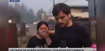Periodista tuvo admirable gesto con damnificada de incendio en Chile que rompió en llanto Periodista tuvo admirable gesto con damnificada de incendio en Chile que rompió en llanto