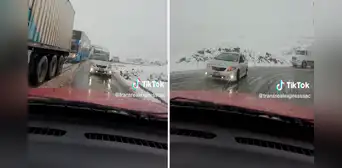 Quiso adelantar a los vehículos varados tomando la vía contraria, pero no salió como lo esperaba Quiso adelantar a los vehículos varados tomando la vía contraria, pero no salió como lo esperaba