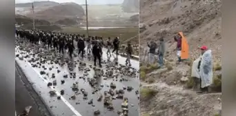 Fuerzas del orden desbloquean carretera central mientras entonan cantos contra terroristas