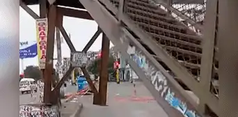 Comas: puente peatonal se desprendió de su base y preocupa a vecinos ante posible caída