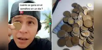 Joven muestra cuánto gana al hacer dominadas en los semáforos y deja en shock a todos