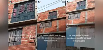 ¿Y por dónde bajan? Albañil construye una puerta en el cuarto piso de una casa sin escaleras