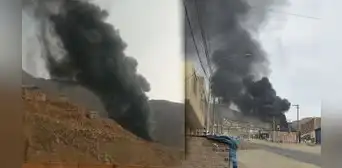 Huarochirí: se registra un incendio en fábrica de Jicamarca Huarochirí: se registra un incendio en fábrica de Jicamarca
