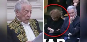 Patricia Llosa es captada durmiéndose durante discurso de Mario Vargas Llosa en Academia Francesa Patricia Llosa es captada durmiéndose durante discurso de Mario Vargas Llosa en Academia Francesa