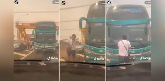 Joven corre, se para frente a bus de CIVA y ruega para que lo dejen subir: así reaccionó el chofer