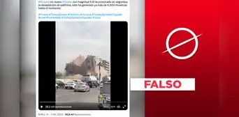 No, este video de derrumbe de edificio no corresponde a una réplica luego del terremoto de Turquía
