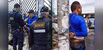 Comerciantes atan a un poste a un presunto ladrón de celulares en Arequipa