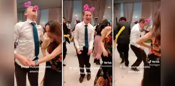 Extranjero causa sensación en redes al bailar huaylas en una boda en Perú