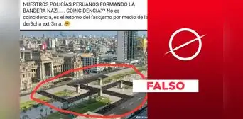 No, la PNP no formó un símbolo nazi: la imagen viral es una gráfica satírica
