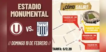 Universitario vs. Alianza Lima: Corredor Rojo transportará a hinchas del estadio Monumental