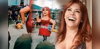 Muñeco gigante de Magaly se luce en pasacalle del carnaval de Cajamarca: "¡La reina de la TV!"