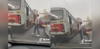 Joven peruano se enoja con pasajero que arrojó basura a la calle, agarra el residuo y se lo lanza de vuelta Joven peruano se enoja con pasajero que arrojó basura a la calle, agarra el residuo y se lo lanza de vuelta