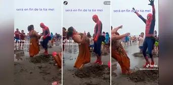 ¿Será el final de la tía May? ‘Hombre Araña’ baila con mujer en la playa sin imaginar el resultado ¿Será el final de la tía May? ‘Hombre Araña’ baila con mujer en la playa sin imaginar el resultado