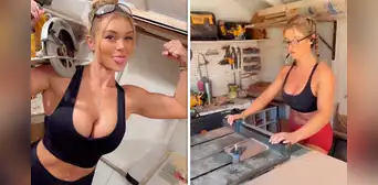 Carpintera trabaja en bikini para "molestar a los viejos anticuados" que la minimizan