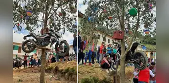 “Otro level”: moto 0 km se luce en yunza durante los carnavales de Huánuco