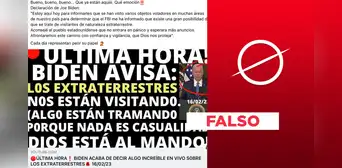 No, el presidente de Estados Unidos no anunció que “los extraterrestres nos están visitando” No, el presidente de Estados Unidos no anunció que “los extraterrestres nos están visitando”