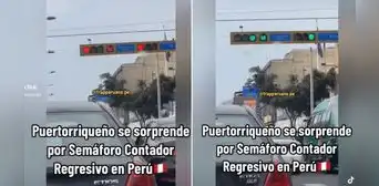 Puertorriqueño ve semáforo con contador en Perú y termina deslumbrado: "Que lo pongan en EE. UU." Puertorriqueño ve semáforo con contador en Perú y termina deslumbrado: "Que lo pongan en EE. UU."