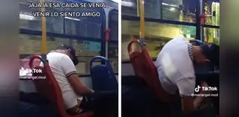 Hombre se queda dormido en microbús y se 'desmaya' frente a todos: "Después de un día de chamba"