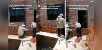 Hombre tapa la puerta y ventana a su vecino al construir la pared que le faltaba
