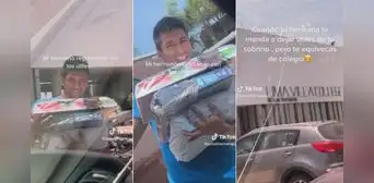 Fue a dejar los útiles de su sobrino, pero se equivoca de colegio y lo regresan con todo