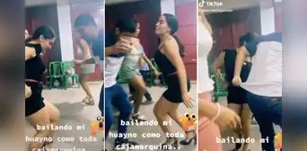 Cajamarquina muestra sus mejores pasos de baile a ritmo de huayno y recibe miles halagos