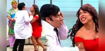 Dayanita se deja llevar y le tira fuerte cachetada a Danny Rosales en sketch de "JB en ATV"